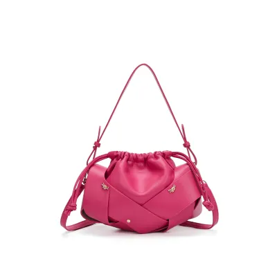 Fashion Solid Color Drawstring Shoulder Bag