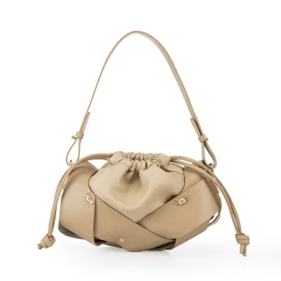 Fashion Solid Color Drawstring Shoulder Bag