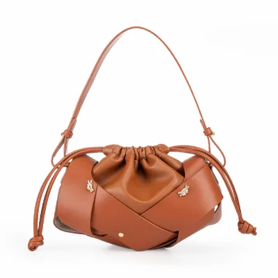Fashion Solid Color Drawstring Shoulder Bag