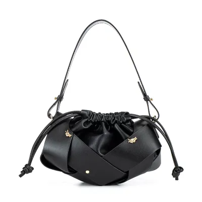 Fashion Solid Color Drawstring Shoulder Bag
