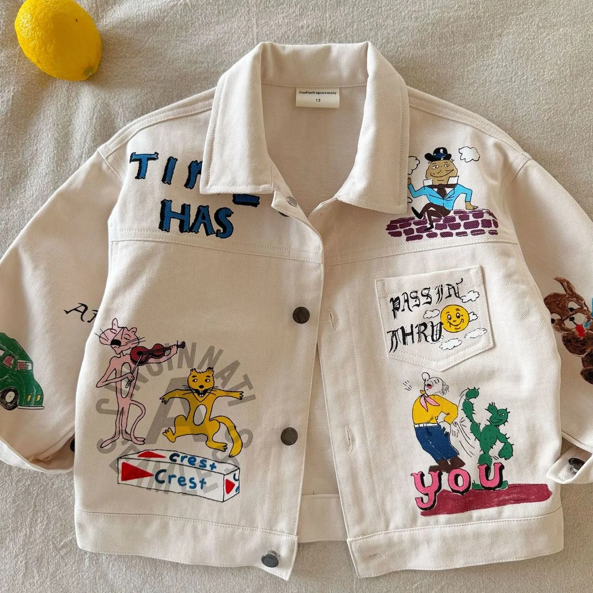 Kids Boys Dna Girls Fashion Casual Autumn And Winter Printed Lapel Long-Sleeve Jacket