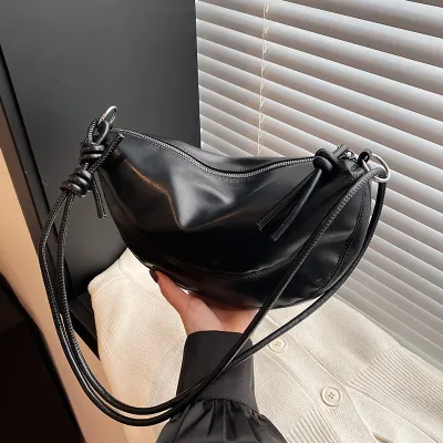 Simple Retro Solid Color PU Shoulder Bag