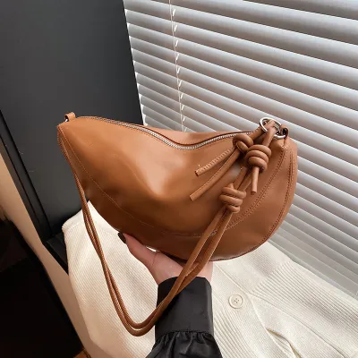 Simple Retro Solid Color PU Shoulder Bag