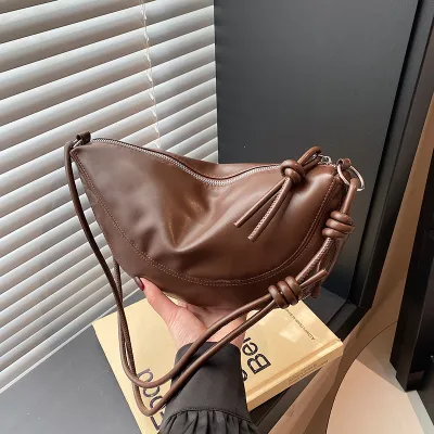 Simple Retro Solid Color PU Shoulder Bag