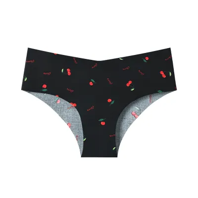 Woemn Fashion Sexy Printed Traceless Ice Silk Breathable Underwear