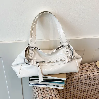 Vintage Solid Color PU Underarm Shoulder Bag