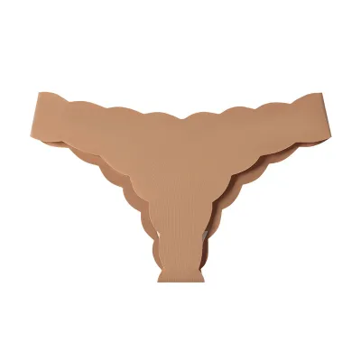 Women Fashion Sexy Printed Invisible Seamless Ice Silk Thong