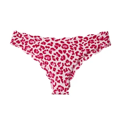 Women Fashion Sexy Printed Invisible Seamless Ice Silk Thong