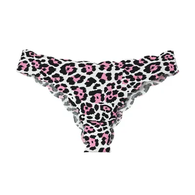 Women Fashion Sexy Printed Invisible Seamless Ice Silk Thong