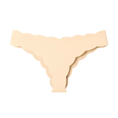 Women Fashion Sexy Printed Invisible Seamless Ice Silk Thong