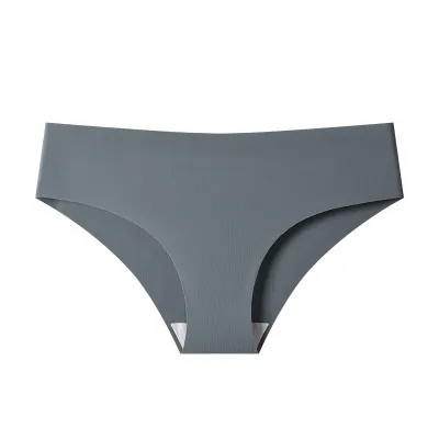 Women Fashion Sexy Solid Color Invisible Seamless Ice Silk Breathable Underwear