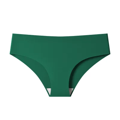 Women Fashion Sexy Solid Color Invisible Seamless Ice Silk Breathable Underwear