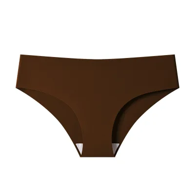 Women Fashion Sexy Solid Color Invisible Seamless Ice Silk Breathable Underwear