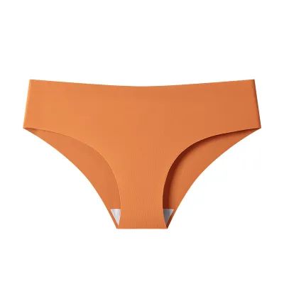 Women Fashion Sexy Solid Color Invisible Seamless Ice Silk Breathable Underwear