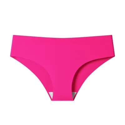 Women Fashion Sexy Solid Color Invisible Seamless Ice Silk Breathable Underwear