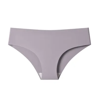 Women Fashion Sexy Solid Color Invisible Seamless Ice Silk Breathable Underwear