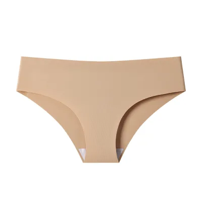 Women Fashion Sexy Solid Color Invisible Seamless Ice Silk Breathable Underwear