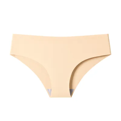 Women Fashion Sexy Solid Color Invisible Seamless Ice Silk Breathable Underwear
