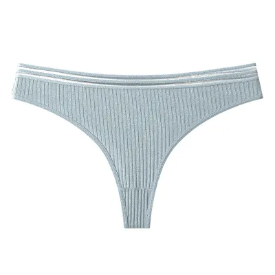 Women Fashion Solid Color Ribbed Thong