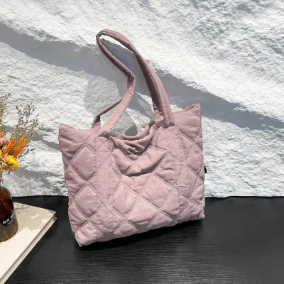 Simple Solid Color Large Capacity Tote Bag