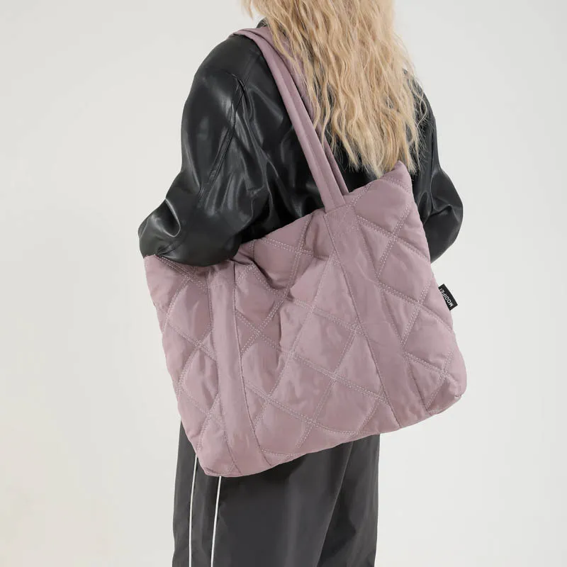 Simple Solid Color Large Capacity Tote Bag
