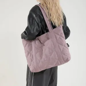 Simple Solid Color Large Capacity Tote Bag