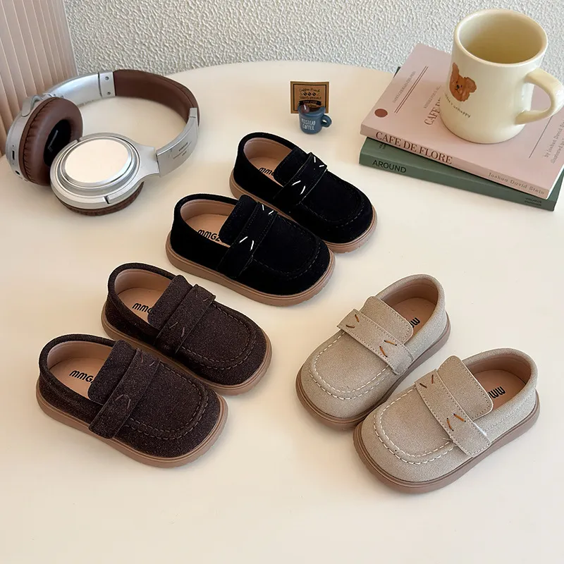 Kids Boys Fashion Casual Solid Color Leather Soft Sole Shoes