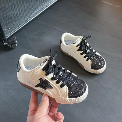 Kids Boys And Girls Fashion Casual Spring And Autumn Color-Block Sequins Sneakers