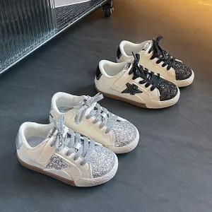 Kids Boys And Girls Fashion Casual Spring And Autumn Color-Block Sequins Sneakers