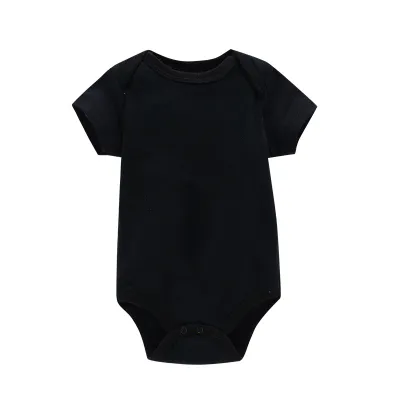 Kids Baby Boys And Girls Fashion Casual Solid Color Short-Sleeve Rompers