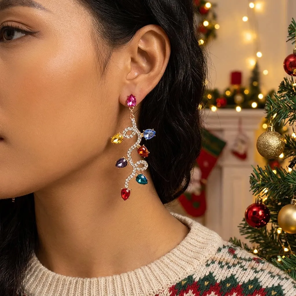 Christmas Creative Rhinestone Earrings