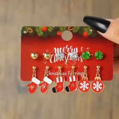 Christmas Earrings 6 Pair Set