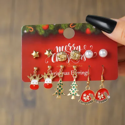 Christmas Earrings 6 Pair Set