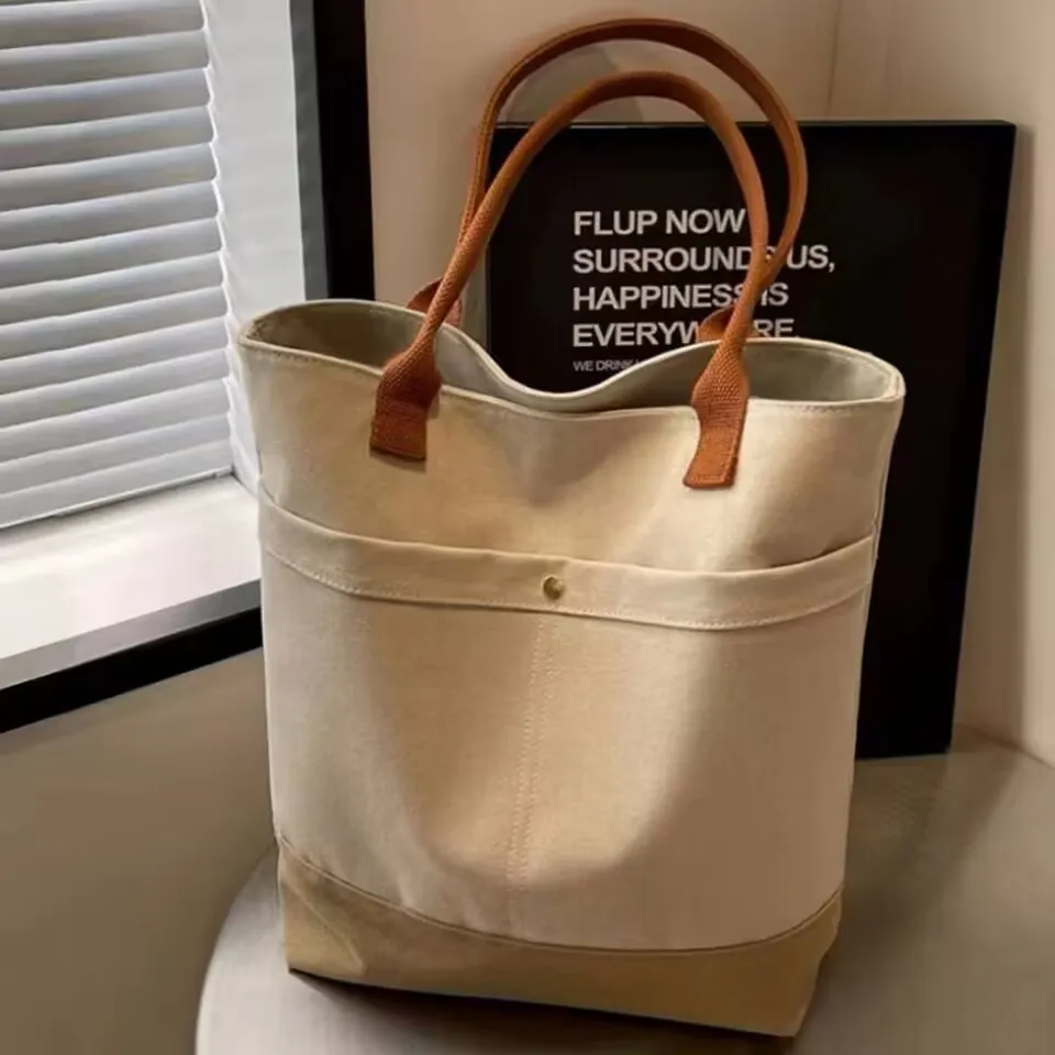 Simple Casual Canvas Large Capacity Tote Bag
