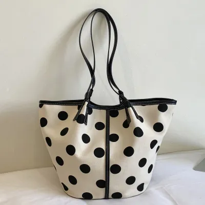 Fashion Polka Dot Printed Large Capacity Tote Bag
