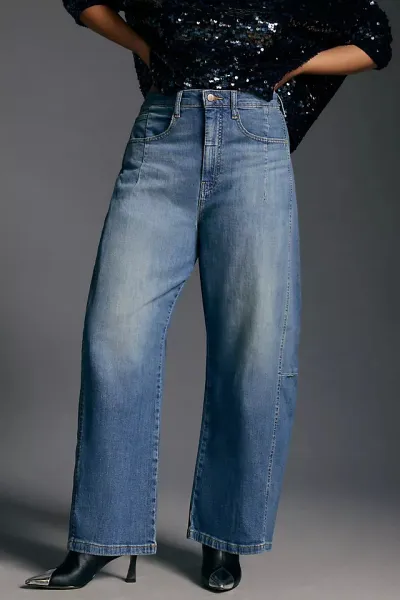 Women Fashion Casual Simple Washed Wide Leg Jeans