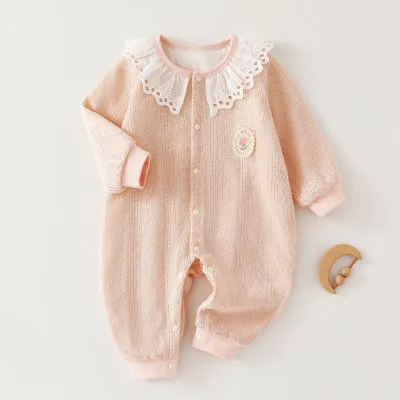 Kids Baby Girls Fashion Autumn And Winter Double Layer Printed Long-Sleeve Rompers
