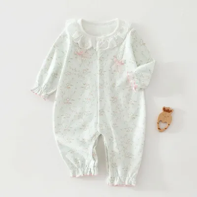Kids Baby Girls Fashion Cute Cotton Spring And Autumn Printed Long-Sleeve Rompers