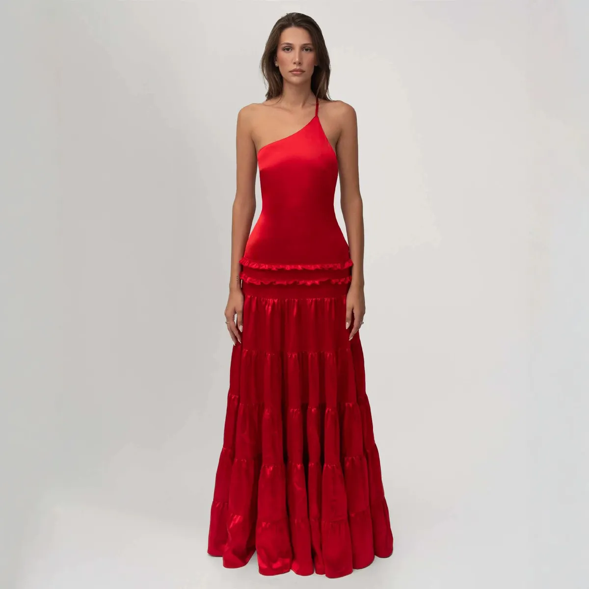 Women Fashion Elegant Summer Solid Color Sleeveless Backless Party Dress