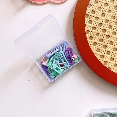 Kids Girls Fashion Cute Candy Color Drop Oil Mini Hairpin Hair Accessories 30pcs/Box