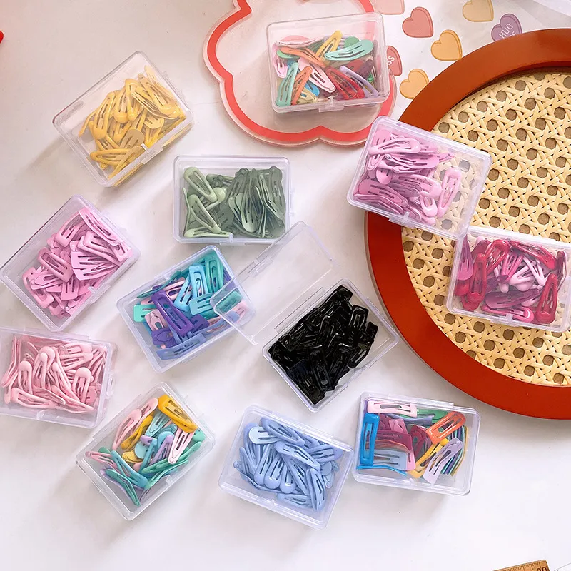 Kids Girls Fashion Cute Candy Color Drop Oil Mini Hairpin Hair Accessories 30pcs/Box