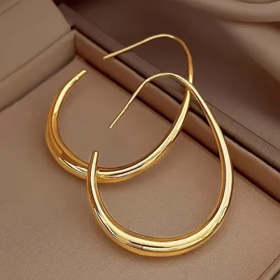 Women Fashion Simple Oval Earrings