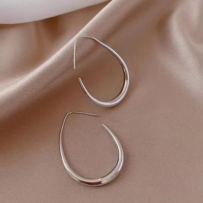 Women Fashion Simple Oval Earrings