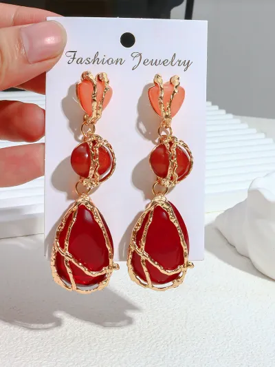Women Fashion Geometric Water Drop Earrings