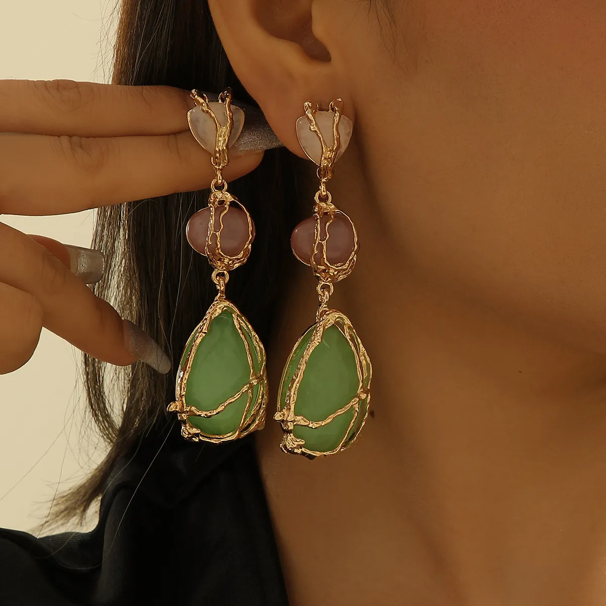 Women Fashion Geometric Water Drop Earrings