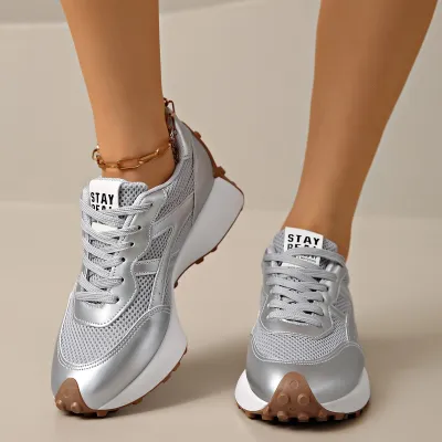 Women Fashion Casual Color Block Breathable Sneakers