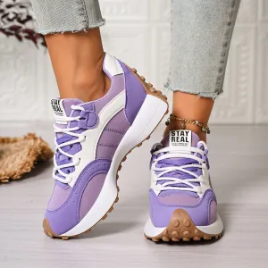Women Fashion Casual Spring And Autumn Color Block Thick-Soled Sneakers