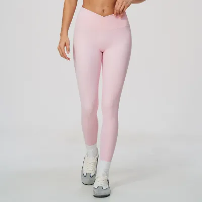 Women Fashion Solid Color Naked Breathable High Elastic High Waist Sports Yoga Leggings