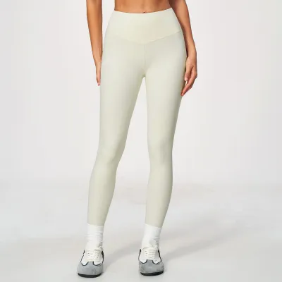Women Fashion Casual Solid Color Sanding Sports High Elastic Slim Yoga Leggings
