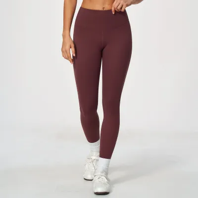 Women Fashion Casual Solid Color Sanding Sports High Elastic Slim Yoga Leggings